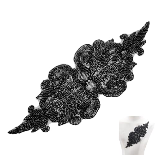 CRAFTYMELODY Schwarze Perlenstickerei Spitzenapplikationen Für Brautkleider Pailletten Polyester Spitzenapplikationen Blumenperlen Stickerei Patches CRAFTYMELODY Schwarze Perlenstickerei Spitzenapplikationen Für Brautkleider Pailletten Polyester Spitzenapplikationen Blumenperlen Stickerei Patches von CRAFTYMELODY