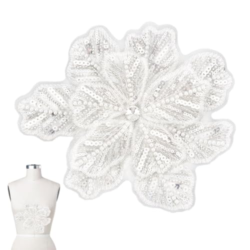 CRAFTYMELODY Weiße Handgemachte Strass Applikation Nähperlen Steine 20x18cm 3D Polyester Sticktuch Applikationen Spitzenaufnäher CRAFTYMELODY Weiße Handgemachte Strass Applikation Nähperlen Steine 20x18cm 3D Polyester Sticktuch Applikationen Spitzenaufnäher von CRAFTYMELODY