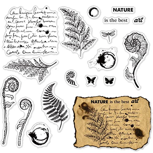craspire Farn, Pflanzen, Blätter, Transparente Gummistempel, Schmetterling, Libelle, Natur, Vinatge, Transparenter Silikonstempel Für Scrapbooking, Tagebuch, Geburtstag, Fotoalbum, Thanksgiving von craspire