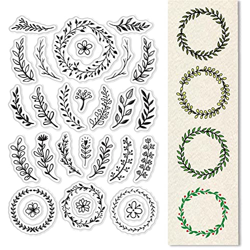 craspire Wreath Branch Transparente Stempel Für Die Kartenherstellung, Dekoration, Scrapbooking, Blume Pflanzen Silikonstempel Zum Prägen von Fotoalben, Dekor, Handwerk craspire Wreath Branch Transparente Stempel Für Die Kartenherstellung, Dekoration, Scrapbooking, Blume Pflanzen Silikonstempel Zum Prägen von Fotoalben, Dekor, Handwerk von craspire