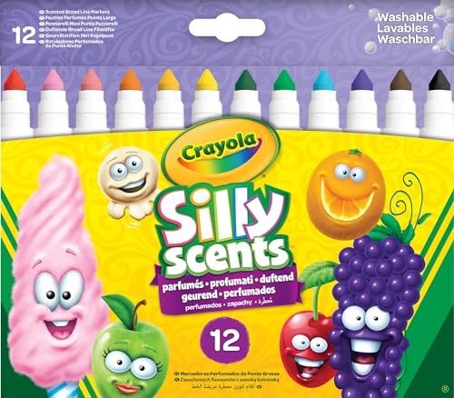 CRAYOLA 58-8337 12 Silly Scents Broadline Filzstifte, Multicolor 58-8337-E-000 12 Stück (1er Pack) von CRAYOLA
