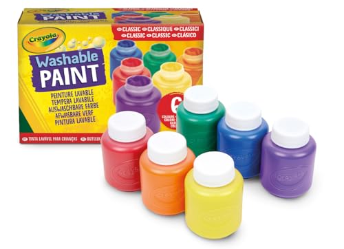 CRAYOLA Abwaschbares Farben Set Kinder, Fingermalfarben für Kinder in 6 verschiedenen Farbtönen, Farbe für Poster und Plakate, Fingerfarben Kinder Ungiftig, Bastel Set, Kinderspielzeug ab 3 Jahre von CRAYOLA