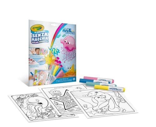 CRAYOLA - Color Wonder, Coloring Set mit 18 Malvorlagen und 4 Filzstiften ohne Flecken, Motiv Meeresfreunde, kreative Aktivität für Kinder, Alter 3,4,5 Jahre CRAYOLA - Color Wonder, Coloring Set mit 18 Malvorlagen und 4 Filzstiften ohne Flecken, Motiv Meeresfreunde, kreative Aktivität für Kinder, Alter 3,4,5 Jahre von CRAYOLA