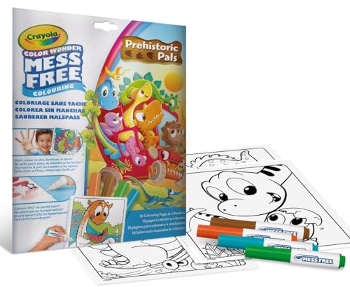 CRAYOLA - Color Wonder, Malset mit 18 Ausmalseiten und 4 nicht fleckenden Filzstiften, Thema Dinosaurierfreunde, Kreative Beschäftigung für Kinder, 3,4,5 Jahre CRAYOLA - Color Wonder, Malset mit 18 Ausmalseiten und 4 nicht fleckenden Filzstiften, Thema Dinosaurierfreunde, Kreative Beschäftigung für Kinder, 3,4,5 Jahre von CRAYOLA