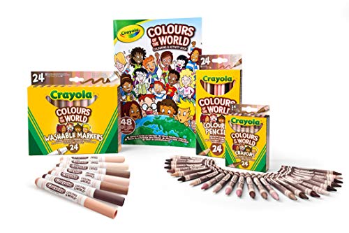 CRAYOLA Colours of The World - Set mit 24 Wachsmalstiften, 24 Filzstiften, 24 multikulturellen Buntstiften und 1 Album zum Ausmalen mit 48 Seiten, Geschenk für Kinder und Schulset CRAYOLA Colours of The World - Set mit 24 Wachsmalstiften, 24 Filzstiften, 24 multikulturellen Buntstiften und 1 Album zum Ausmalen mit 48 Seiten, Geschenk für Kinder und Schulset von CRAYOLA