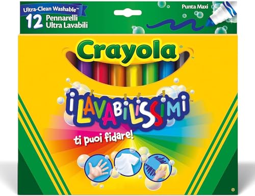 CRAYOLA I Ultra-Abwaschbar Filzstifte, Maxispitze, für Schule und Freizeit, 12 Farben, 12 Stück, 58-8329 CRAYOLA I Ultra-Abwaschbar Filzstifte, Maxispitze, für Schule und Freizeit, 12 Farben, 12 Stück, 58-8329 von CRAYOLA