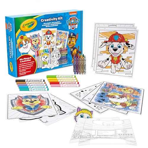 CRAYOLA - Kreativset Paw Patrol 5 Aktivitäten, mit Ausmalseiten, Filzstiften, Wachsmalstiften, 60 Teile, Geschenk für Jungen und Mädchen, ab 4 Jahren, 04-2940 von CRAYOLA