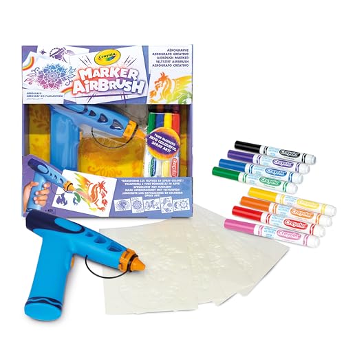 CRAYOLA Marker Airbrush - Kreative Airbrush für Kinder mit 8 abwaschbaren Filzstiften und 5 Schablonen - Lernspielzeug für kreativen Spaß, ab 6 Jahren, 74-7696 CRAYOLA Marker Airbrush - Kreative Airbrush für Kinder mit 8 abwaschbaren Filzstiften und 5 Schablonen - Lernspielzeug für kreativen Spaß, ab 6 Jahren, 74-7696 von CRAYOLA
