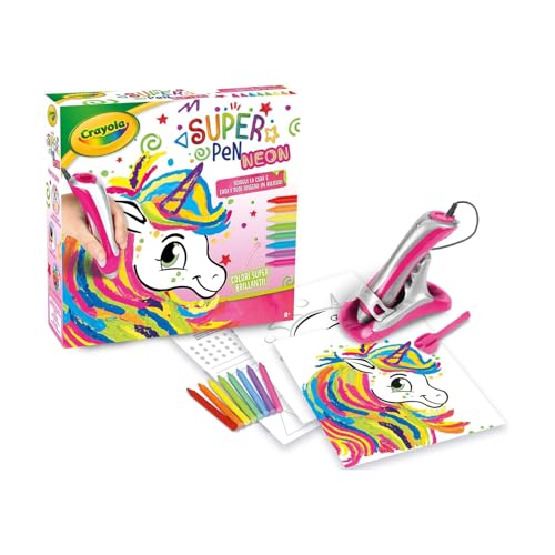 CRAYOLA - Super Pen Einhorn Neon, Spiel zum Schmelzen von Wachsmalstiften und Erstellen von Relief-Designs, kreative Aktivität und Geschenk für Kinder, Alter 8 +, 25-0510 CRAYOLA - Super Pen Einhorn Neon, Spiel zum Schmelzen von Wachsmalstiften und Erstellen von Relief-Designs, kreative Aktivität und Geschenk für Kinder, Alter 8 +, 25-0510 von CRAYOLA