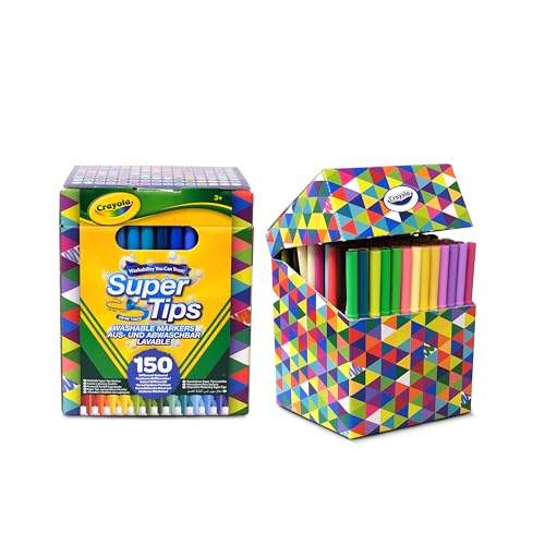CRAYOLA Super Tips - waschbare Filzstifte, mittlere Spitze, Packung mit 150 Stück in verschiedenen Farben, Altersempfehlung: ab 3 Jahren, 58-5152 CRAYOLA Super Tips - waschbare Filzstifte, mittlere Spitze, Packung mit 150 Stück in verschiedenen Farben, Altersempfehlung: ab 3 Jahren, 58-5152 von CRAYOLA