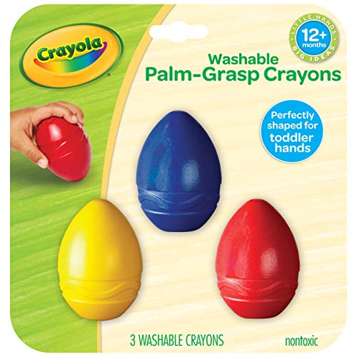 CRAYOLA Wachsmalstift, waschbar, Egg My 1ST, sortiert, 3 Stück (1 Stück) von CRAYOLA