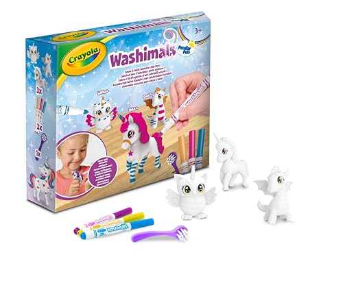 CRAYOLA - Washimals Peculiar Pets, Nachfüllset mit 3 Tierbabys, 3 abwaschbaren Filzstiften und Bürste, Spiel und Geschenk für Kinder, ab 3 Jahren, 74-7700 von CRAYOLA