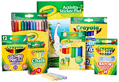 CRAYOLA Colour and Create Tub – verschiedene Buntstifte, Farbstifte, waschbare Marker, farbige Kreide, Malbuch von CRAYOLA