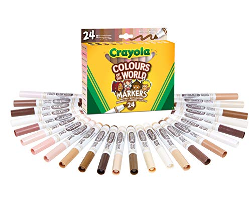 CRAYOLA Colours Of The World Filzstifte Kinder Auswaschbar, Malstifte Set In 24 Farbtönen, Farbstifte Mit Den Hautfarbtönen Der Welt, Mit Konischer Spitze, Malstifte Ab 3 Jahre CRAYOLA Colours Of The World Filzstifte Kinder Auswaschbar, Malstifte Set In 24 Farbtönen, Farbstifte Mit Den Hautfarbtönen Der Welt, Mit Konischer Spitze, Malstifte Ab 3 Jahre von CRAYOLA