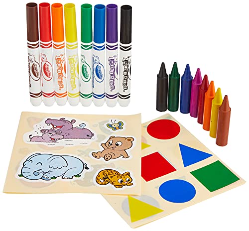 Crayola Mini Kids Kinderfarbenset mit Aufkleber Kinder, Malstifte Set für Kleinkinder in 8 verschiedenen Farbtönen, Ungiftige Filzstifte und Wachsmalkreide, Malstifte Kleinkinder ab 1 Jahr, Bunt Crayola Mini Kids Kinderfarbenset mit Aufkleber Kinder, Malstifte Set für Kleinkinder in 8 verschiedenen Farbtönen, Ungiftige Filzstifte und Wachsmalkreide, Malstifte Kleinkinder ab 1 Jahr, Bunt von CRAYOLA