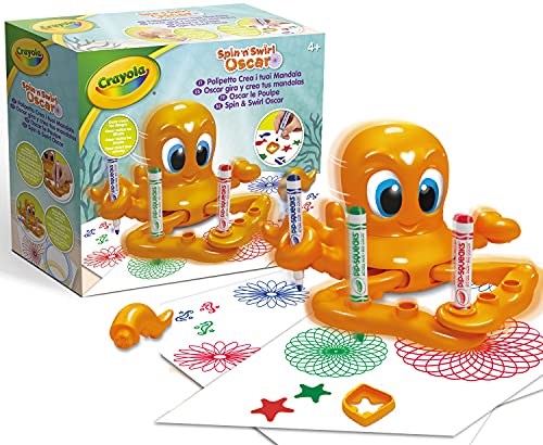 Crayola Oscar Oktopus Spielzeug, Kinderspielzeug Spiral Designer, Elektrischer Spirograph Kinder, Ungiftige Filzstifte Kinder Auswaschbar, Geschenk für Kinder ab 4 Jahren von CRAYOLA