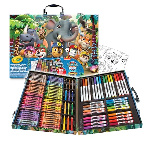 Crayola - Paw Patrol Mighty Movie Malkoffer, Kreativ-Set mit 128 Teilen, Filzstiften, Buntstiften, Wachsstiften, Kreative Beschäftigung und Geschenk für Kinder, ab 3 Jahren von CRAYOLA