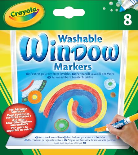Crayola - Set mit 8 abwaschbaren Filzstiften für Glas zum Verzieren von verspiegelten Oberflächen, ab 3 Jahren, 58-8165 Crayola - Set mit 8 abwaschbaren Filzstiften für Glas zum Verzieren von verspiegelten Oberflächen, ab 3 Jahren, 58-8165 von CRAYOLA