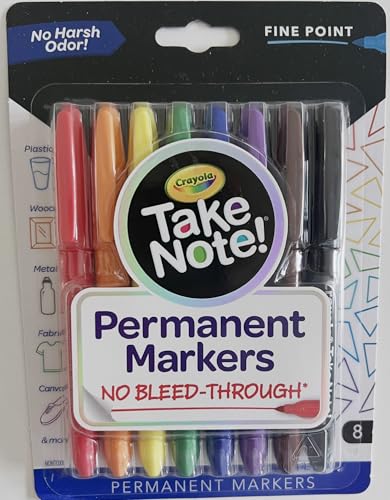 Crayola Take Note Permanentmarker, feine Spitze, kein Durchbluten, 8 lebendige Farben, verschiedene Oberflächen Crayola Take Note Permanentmarker, feine Spitze, kein Durchbluten, 8 lebendige Farben, verschiedene Oberflächen von CRAYOLA