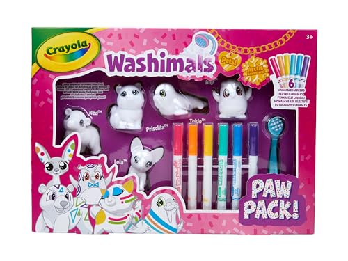 Crayola - Washimals, Paw Pack Kit, waschbare Filzstifte und Ausmalfiguren, kreatives Spiel und Geschenk für Kinder, ab 3 Jahren, 74-1661 von CRAYOLA