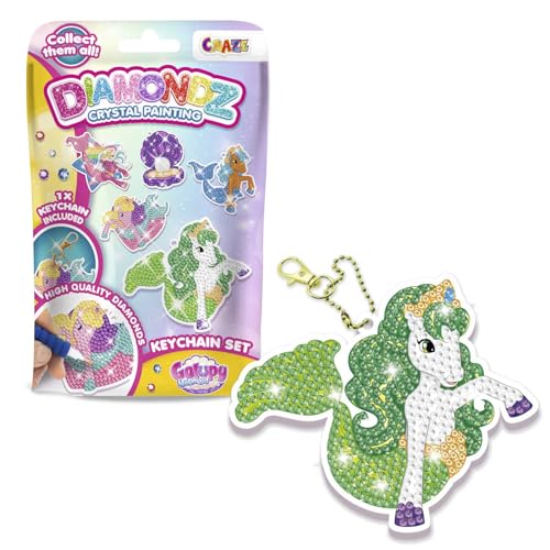 CRAZE DIAMONDZ Keychain Set Galupy Mermaid - Diamond Painting Kinder Schlüsselanhänger Set, DIY Diamant Malerei Bastelset, Mosaikherstellung für Kinder CRAZE DIAMONDZ Keychain Set Galupy Mermaid - Diamond Painting Kinder Schlüsselanhänger Set, DIY Diamant Malerei Bastelset, Mosaikherstellung für Kinder von CRAZE