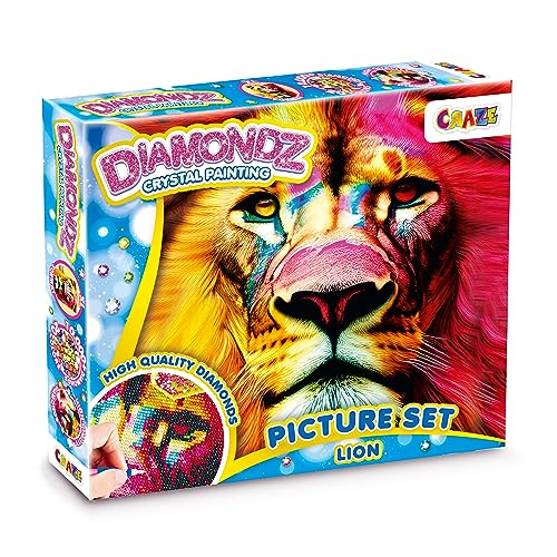 CRAZE DIAMONDZ LION - Diamond Painting Kinder Löwe Set, DIY Diamant Malerei Bastelset, Mosaikherstellung für Kinder mit Zubehör 36x27cm CRAZE DIAMONDZ LION - Diamond Painting Kinder Löwe Set, DIY Diamant Malerei Bastelset, Mosaikherstellung für Kinder mit Zubehör 36x27cm von CRAZE