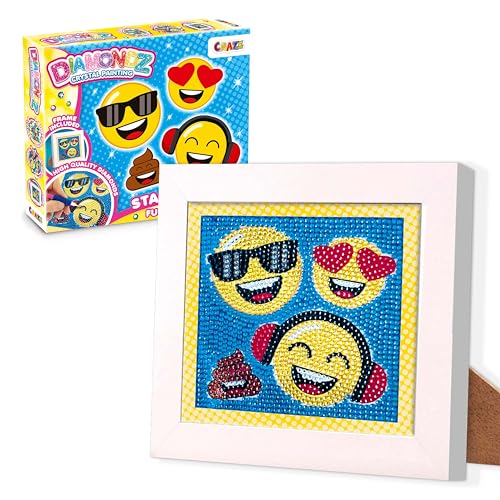 CRAZE DIAMONDZ Starter Set Funny Face - Diamond Painting Kinder EMOJI Schablone, DIY Diamant Malerei Kinder Bastelset, 15x15cm CRAZE DIAMONDZ Starter Set Funny Face - Diamond Painting Kinder EMOJI Schablone, DIY Diamant Malerei Kinder Bastelset, 15x15cm von CRAZE