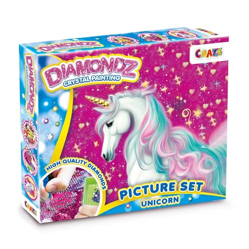 CRAZE DIAMONDZ UNICORN - Diamond Painting Mädchen Einhorn Set, DIY Diamant Malerei Kinder Bastelset, 36x27cm CRAZE DIAMONDZ UNICORN - Diamond Painting Mädchen Einhorn Set, DIY Diamant Malerei Kinder Bastelset, 36x27cm von CRAZE