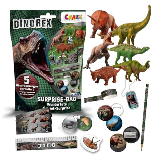 CRAZE Surprise Bag DINOREX Kinder Jungen Schultüte Dino Überraschungstüte Mitgebsel Tüten 17616, Wundertüte Dinosaurier CRAZE Surprise Bag DINOREX Kinder Jungen Schultüte Dino Überraschungstüte Mitgebsel Tüten 17616, Wundertüte Dinosaurier von CRAZE