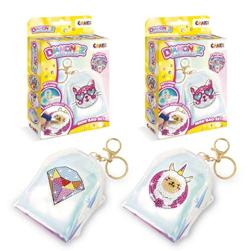 DIAMONDZ CRYSTAL PAINTING Mini Bag Set 2er Pack - Diamond Painting Mädchen Set Alpaka & Diamant, Mini-Rucksack Schlüsselanhänger mit Diamantaufkleber, DIY Diamant Malerei Kinder Bastelset DIAMONDZ CRYSTAL PAINTING Mini Bag Set 2er Pack - Diamond Painting Mädchen Set Alpaka & Diamant, Mini-Rucksack Schlüsselanhänger mit Diamantaufkleber, DIY Diamant Malerei Kinder Bastelset von DIAMONDZ CRYSTAL PAINTING