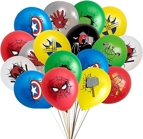 30 Stück Avengers Luftballons, 30,5 cm Latex-Luftballons, geeignet für Avengers-Themen-Dekorationen für Kindergeburtstagsfeiern, mehrfarbige Luftballons für Kindergeburtstagsparty-Dekorationen von CRDWN