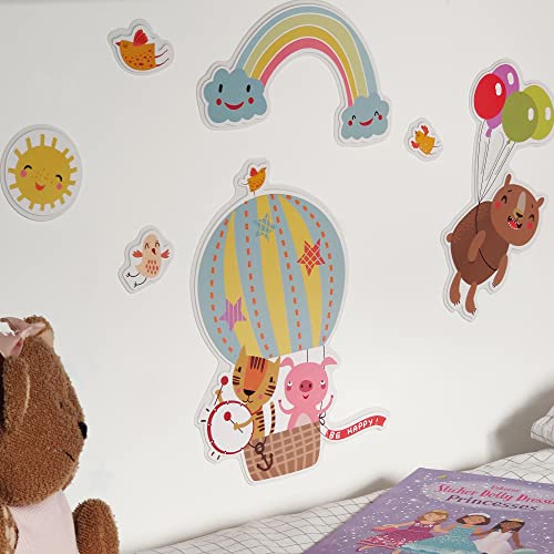 Wandaufkleber für Kinder, glückliche Tiere, Wandaufkleber aus Gummi, Wanddekoration, Kinderzimmer, Kinderzimmer, Kinderzimmer, Nest, Schlafzimmer Wandaufkleber für Kinder, glückliche Tiere, Wandaufkleber aus Gummi, Wanddekoration, Kinderzimmer, Kinderzimmer, Kinderzimmer, Nest, Schlafzimmer von CREARREDA