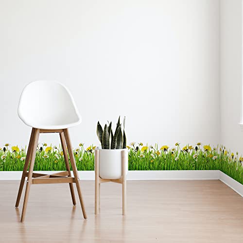 Wandaufkleber für Löwenzähne, konturgeschnittene Bordüre, einfach anzubringen und zu entfernen, zertifizierte Materialien, hergestellt in Italien, 30 x 200 cm von CREARREDA