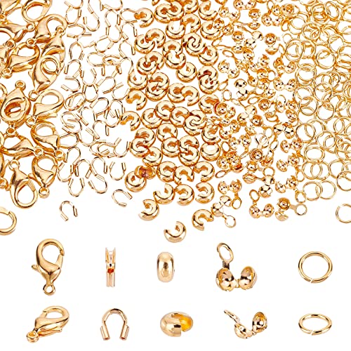 CREATCABIN 1 Box 270-Teiliges Schmuckherstellungs-Zubehör-Set 18 Karat Echt Vergoldet Karabinerverschlüsse Biegeringe Perlenspitzen Quetschknotenabdeckungen Drahtwächter Für DIY-Armbänder Halsketten CREATCABIN 1 Box 270-Teiliges Schmuckherstellungs-Zubehör-Set 18 Karat Echt Vergoldet Karabinerverschlüsse Biegeringe Perlenspitzen Quetschknotenabdeckungen Drahtwächter Für DIY-Armbänder Halsketten von CREATCABIN