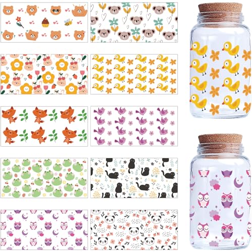 CREATCABIN 10 Blatt Tier-Transferaufkleber Für Glasbecher,Zum Aufreiben,UV-DTF-Cup-Wrap-Transfer,PVC,Wasserdicht,Blumen,Eulen-Aufkleber,Abziehbilder In Großpackung Für Heimwerker-Möbelhandwerk,24x11cm CREATCABIN 10 Blatt Tier-Transferaufkleber Für Glasbecher,Zum Aufreiben,UV-DTF-Cup-Wrap-Transfer,PVC,Wasserdicht,Blumen,Eulen-Aufkleber,Abziehbilder In Großpackung Für Heimwerker-Möbelhandwerk,24x11cm von CREATCABIN
