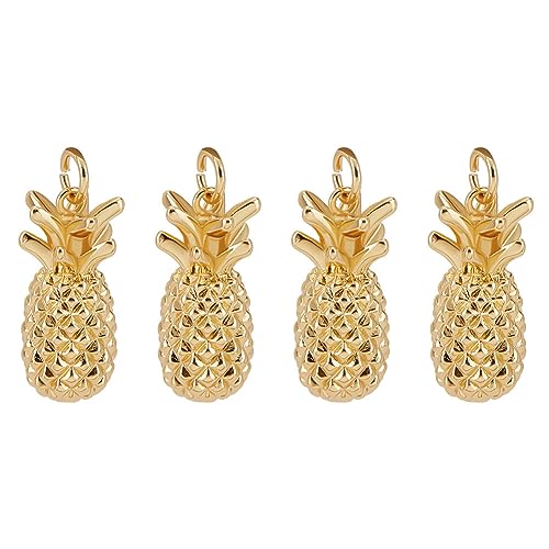 CREATCABIN 10 Stück Ananas-Charms,18 Karat Vergoldet,Bromeliaceae-Frucht-Charms,Farbige Hawaii-Charms,Anhänger,Zubehör,Masse Für Schmuckherstellung,DIY,Basteln,Ohrringe,Halsketten,Golden,9x24mm CREATCABIN 10 Stück Ananas-Charms,18 Karat Vergoldet,Bromeliaceae-Frucht-Charms,Farbige Hawaii-Charms,Anhänger,Zubehör,Masse Für Schmuckherstellung,DIY,Basteln,Ohrringe,Halsketten,Golden,9x24mm von CREATCABIN