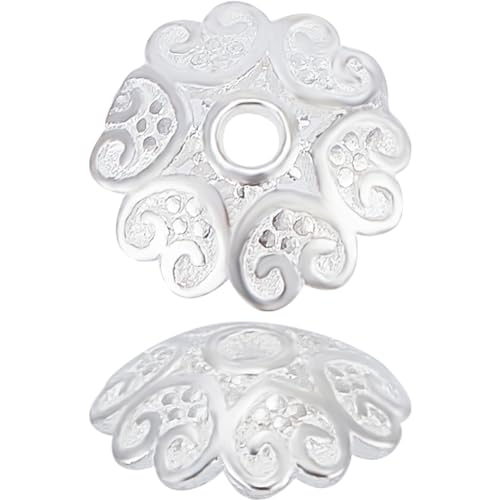 CREATCABIN 10 Stück Perlenkappen,Blumen-Perlenkappen,925 Sterling-Silber Plattiert,Bali-Stil,Florales Metall,Antike Enden,Charm-Kappen,Abstandsperlenkappe Für DIY-Schmuckherstellung,Zubehör,8mm CREATCABIN 10 Stück Perlenkappen,Blumen-Perlenkappen,925 Sterling-Silber Plattiert,Bali-Stil,Florales Metall,Antike Enden,Charm-Kappen,Abstandsperlenkappe Für DIY-Schmuckherstellung,Zubehör,8mm von CREATCABIN