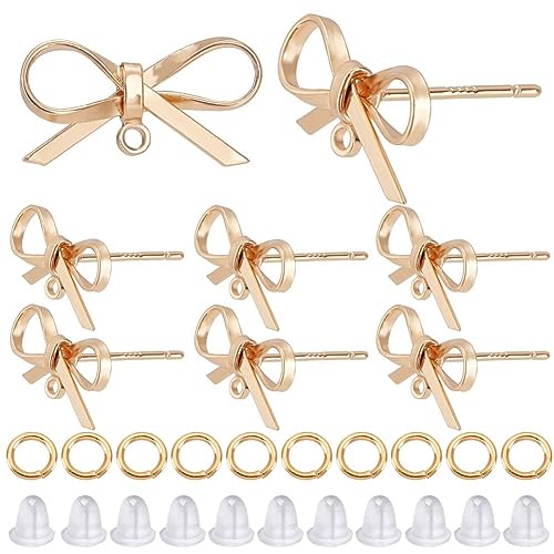 CREATCABIN 12 Stück 18K-Vergoldete Messing-Bowknot-Ohrstecker,Ohrstecker,Ohrstecker,Fliege,Ohrstecker,Ohrstecker Mit Loch,Horizontale Schlaufen,Ohrmuttern Für Die DIY-Schmuckherstellung,0.4x0.6 Zoll CREATCABIN 12 Stück 18K-Vergoldete Messing-Bowknot-Ohrstecker,Ohrstecker,Ohrstecker,Fliege,Ohrstecker,Ohrstecker Mit Loch,Horizontale Schlaufen,Ohrmuttern Für Die DIY-Schmuckherstellung,0.4x0.6 Zoll von CREATCABIN