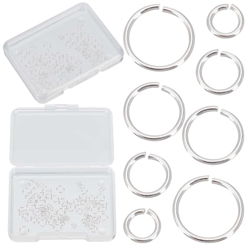 CREATCABIN 120Stück Schlüsselringe Sterlingsilber 3/4/5/6mm Runde Biegeringe Kleine Offene Biegering Verbindungsstücke Für Schmuckherstellungszubehör Halsketten Armbänder Ohrringe Ersatzzubehör von CREATCABIN