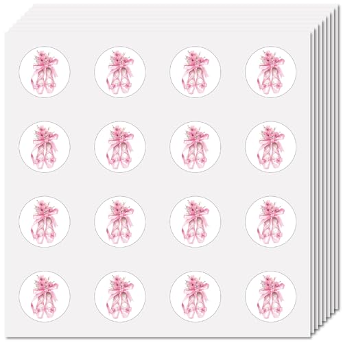 CREATCABIN 128 Stück 2.5cm Rosa Schuhaufkleber Kleine Cartoon Aufkleber Runde Punkte Ballett Zehenschuh Blume Selbstklebend Wasserdicht Mini Bilderetiketten Für Scrapbooking Laptop Album Planer von CREATCABIN