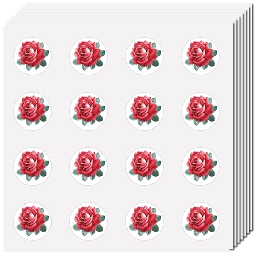 CREATCABIN 128 Stück 8 Blätter Kleine Rosenaufkleber Blumenplaneraufkleber Selbstklebend Wasserdicht Pflanzendekoration Aufkleber Kunststoffplaneraufkleber Für DIY Scrapbooking Umschlag 2.5cm von CREATCABIN