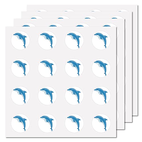CREATCABIN 128 Stück Delfin-Aufkleber Unterwasser-Planer-Aufkleber Ozeantier Wasserdicht Vinyl-Aufkleber Für Fahrrad Wasserflaschen Laptop Kühlschrank Tasse Gepäck Telefon Skateboard Dekoration 1Zoll von CREATCABIN