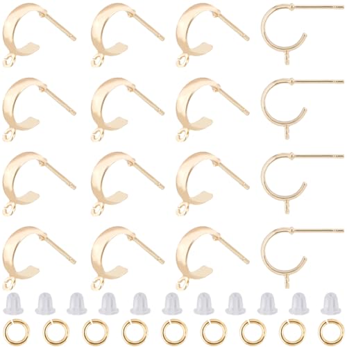 CREATCABIN 18 Stück Halber Creolen-Ohrring,18 Karat Vergoldetes Messing,Runde Ohrstecker Mit Schlaufe,Huggie-Ohrstecker Ohrmuttern,Offene Biegeringe Für DIY-Schmuck,Baumelnde Ohrringherstellung,13mm CREATCABIN 18 Stück Halber Creolen-Ohrring,18 Karat Vergoldetes Messing,Runde Ohrstecker Mit Schlaufe,Huggie-Ohrstecker Ohrmuttern,Offene Biegeringe Für DIY-Schmuck,Baumelnde Ohrringherstellung,13mm von CREATCABIN