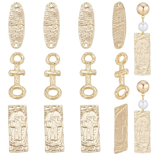 CREATCABIN 18 Stück Kreuz-Charms-Anhänger,Rechteckig,Oval,Vintage-Antik-Charms,Goldene Glieder,Anschlüsse,16 Karat Vergoldete Legierung Für Schmuckherstellung,DIY-Bastelbedarf,Halskette,Ohrringe CREATCABIN 18 Stück Kreuz-Charms-Anhänger,Rechteckig,Oval,Vintage-Antik-Charms,Goldene Glieder,Anschlüsse,16 Karat Vergoldete Legierung Für Schmuckherstellung,DIY-Bastelbedarf,Halskette,Ohrringe von CREATCABIN