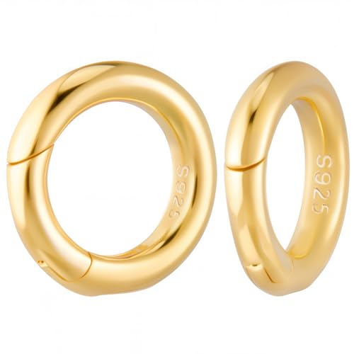 CREATCABIN 2 Stück 8mm Feder O Ring Clip Rund Gold Schmuck Verbindungsringe Kleiner Karabiner Auslöser Echte 18 Karat Vergoldete 925 Sterling Silber Torschnallen Zubehör Für Schmuck Armbänder CREATCABIN 2 Stück 8mm Feder O Ring Clip Rund Gold Schmuck Verbindungsringe Kleiner Karabiner Auslöser Echte 18 Karat Vergoldete 925 Sterling Silber Torschnallen Zubehör Für Schmuck Armbänder von CREATCABIN