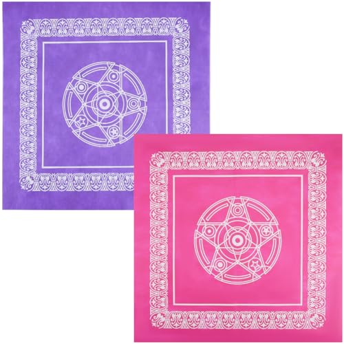 CREATCABIN 2 Stück Altartuch Quadratisch Stern Tarot Tischdecke Vliesstoff Pentagramm Spirituelles Tuch Lila/Rot Tarot Zum Ausbreiten Lesen als Dekoration Lettura per La 49x49cm CREATCABIN 2 Stück Altartuch Quadratisch Stern Tarot Tischdecke Vliesstoff Pentagramm Spirituelles Tuch Lila/Rot Tarot Zum Ausbreiten Lesen als Dekoration Lettura per La 49x49cm von CREATCABIN