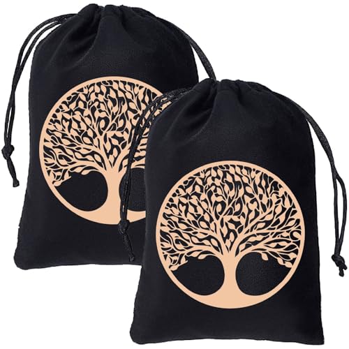 CREATCABIN 2 Stück Tarotkarten Aufbewahrungstaschen Mit Kordelzug Tarotkartenhalter Beutel Tarotdeck Taschen Schwarzer Lebensbaum Schmuckverpackung Samtbeutel Für Kristalle Würfel Runen 13x18cm CREATCABIN 2 Stück Tarotkarten Aufbewahrungstaschen Mit Kordelzug Tarotkartenhalter Beutel Tarotdeck Taschen Schwarzer Lebensbaum Schmuckverpackung Samtbeutel Für Kristalle Würfel Runen 13x18cm von CREATCABIN