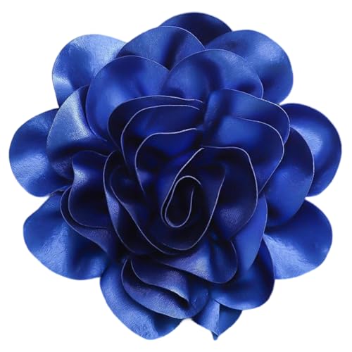 CREATCABIN 20cm Große Blumenbrosche Blau Extra Große Kamelienbroschen Anstecknadel Für Kleidung Abnehmbare Anstecknadeln Aus Satinstoff Brosche Für Damen Kleider Hochzeit Party Bankett Anzug Zubehör von CREATCABIN
