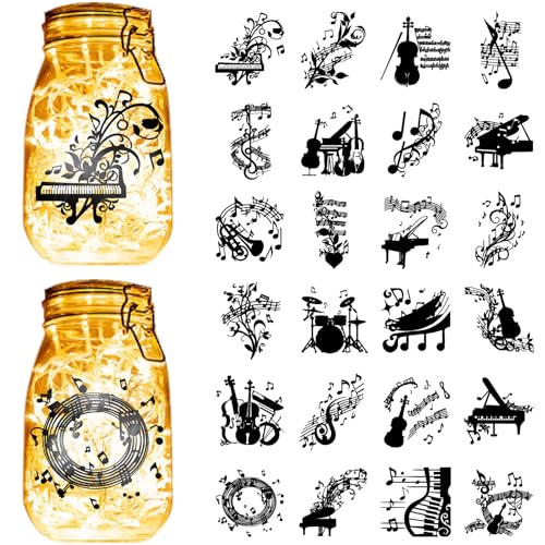 CREATCABIN 24 Stück Musiknoten Einmachglas Dekor Silhouetten Instrumente Gitarre Trommel Papp Scrapbook Ausschnitte Stanzungen PVC Aufkleber Für Heimwerker Basteln Laternen Gläser Halloween 9x10cm CREATCABIN 24 Stück Musiknoten Einmachglas Dekor Silhouetten Instrumente Gitarre Trommel Papp Scrapbook Ausschnitte Stanzungen PVC Aufkleber Für Heimwerker Basteln Laternen Gläser Halloween 9x10cm von CREATCABIN