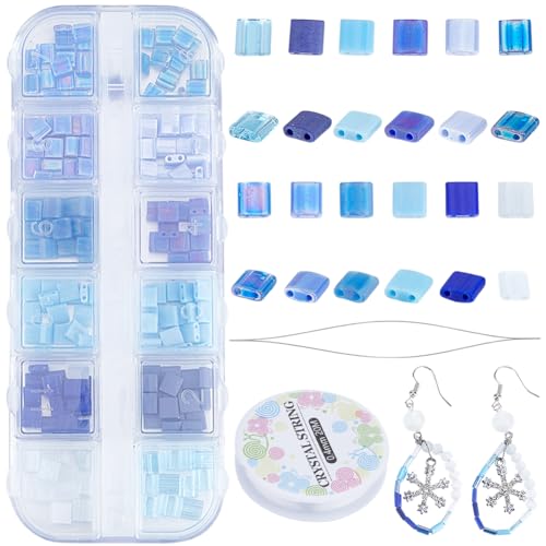 CREATCABIN 240 Stück 2-Loch-Tila-Perlen-Set,12 Farben,Gemischte Glas-Rocailles,Große Mini-Blickdichte Quadrate Mit Perlennadeln,Elastischer Faden Für,Halsketten,Ohrringen,DIY-Schmuckherstellung CREATCABIN 240 Stück 2-Loch-Tila-Perlen-Set,12 Farben,Gemischte Glas-Rocailles,Große Mini-Blickdichte Quadrate Mit Perlennadeln,Elastischer Faden Für,Halsketten,Ohrringen,DIY-Schmuckherstellung von CREATCABIN
